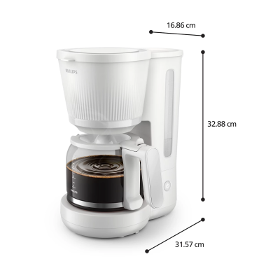 Кавоварка Philips крапельна 3000 Series, 1.38л, мелена, підтримка температури, білий (HD7411/00)