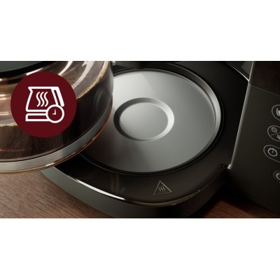 Кавоварка Philips крапельна All-in-1 Brew 1.25л, зерно + мелена, дисплей, підігрів кавника, кавомолка, чорний (HD7900/50)
