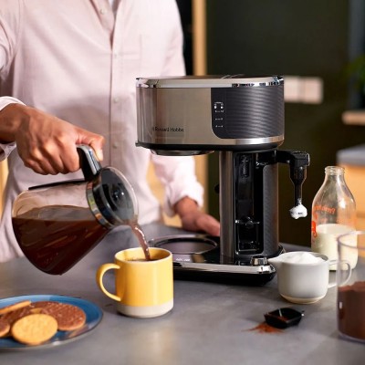 Кавоварка Russell Hobbs крапельна Attentiv Coffee Bar 1.5л, мелена, LED-дисплей, чорно-метал (26230-56)
