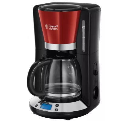 Кавоварка Russell Hobbs крапельна Colours Plus 1.25л, мелена, червоно-чорний (24031-56)