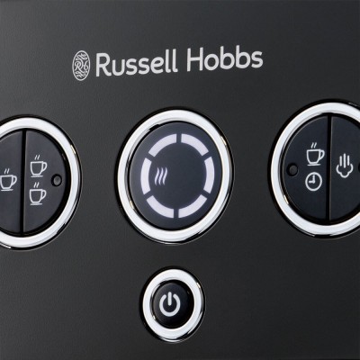 Кавоварка Russell Hobbs ріжкова Distinctions 1.1л, мелена + чалди, чорно-сріблястий (26450-56)