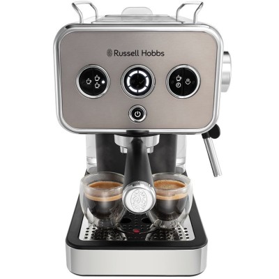 Кавоварка Russell Hobbs ріжкова Distinctions Titanium 1.1л, мелена + чалди, сріблястий (26452-56)