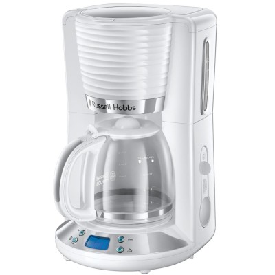 Кавоварка Russell Hobbs крапельна Inspire 1,25л, мелена, 10 чашок, таймер вимкнення, білий (24390-56)