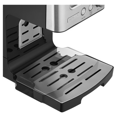 Кавоварка Sencor ріжкова 1.4л, мелена, автоматичний капучинатор, LCD-дисплей, нерж. сталь-чорний (SES4090SS)