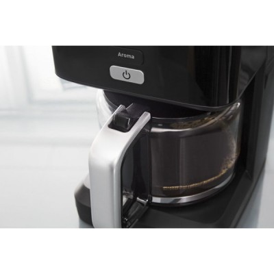 Кавоварка Tefal крапельна Smart&light 1.25л, мелена, таймер включення, годинник, чорний (CM600810)