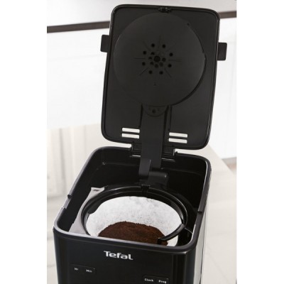 Кавоварка Tefal крапельна Smart&light 1.25л, мелена, таймер включення, годинник, чорний (CM600810)