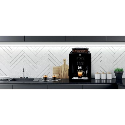 Кавомашина Krups Arabica 1.8л, зерно, ручний капучинатор, LED - дисплей, авторецептів - 3, свій рецепт, чорний (EA817010)