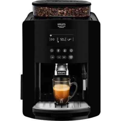 Кавомашина Krups Arabica 1.8л, зерно, ручний капучинатор, LED - дисплей, авторецептів - 3, свій рецепт, чорний (EA817010)