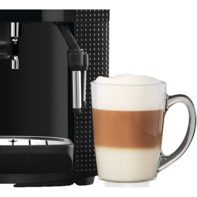 Кавомашина Krups Arabica 1.8л, зерно, ручний капучинатор, LED - дисплей, авторецептів - 3, свій рецепт, чорний (EA817010)