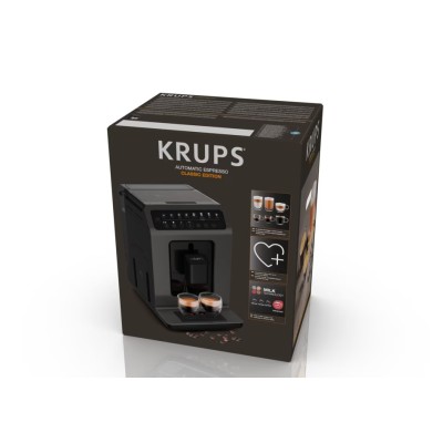 Кавомашина Krups Evidence Classic, 2.3л, зерно, автомат.капуч, дисплей, авторецептів -8, сенсор.керування, чорний (EA89ZB10)