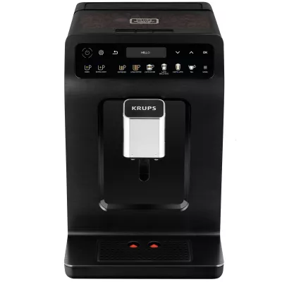 Кавомашина Krups Evidence Plus Titanium 2.3л, зерно, автомат.капучинатор, ОLED диспл, аторец. - 19, чорний (EA894810)
