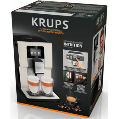 Кавомашина Krups Intuition Preference 3л, зерно, автомат.капучинатор, авторецептів - 8, бежево - чорний (EA872A10)
