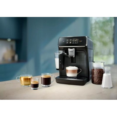 Кавомашина Philips Series 2300 1.8л, зерно + мелена, автомат.капучинатор, сенсор.керування, чорний (EP2330/10)