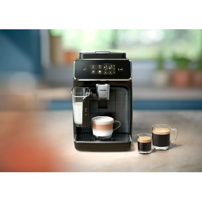 Кавомашина Philips Series 2300 1.8л, зерно + мелена, автомат.капучинатор, сенсор.керування, чорний (EP2330/10)