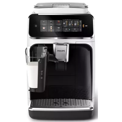Кавомашина Philips Series 3300 1.8л, зерно + мелена, автомат.капучинатор, дисплей, авторецептів - 6, білий (EP3343/50)