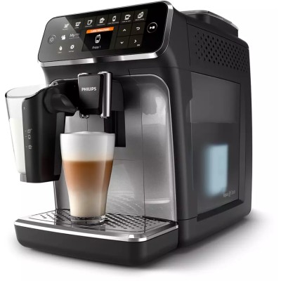 Кавомашина Philips Series 4300 LatteGo, 1.9л, зерно+мелена, автомат.капуч, дисплей, авторецептів -8, чорний (EP4346/71)