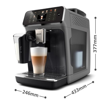 Кавомашина Philips Series 5500, 1.8л, зерно+мелена, автомат.капуч, дисплей, авторецептів -22, холодна кава, сріблясто-чорний (EP
