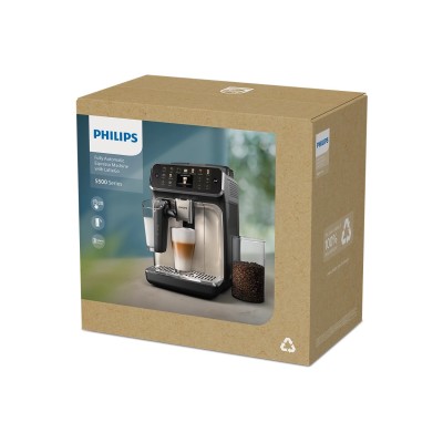 Кавомашина Philips Series 5500, 1.8л, зерно+мелена, автомат.капуч, дисплей, авторецептів -22, холодна кава, сріблясто-чорний (EP
