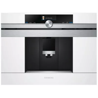 Кавомашина Siemens вбудована, 2.4л, зерно+мелена, автомат.капуч, LED-дисплей, авторецептів -30, білий (CT718L1W0)