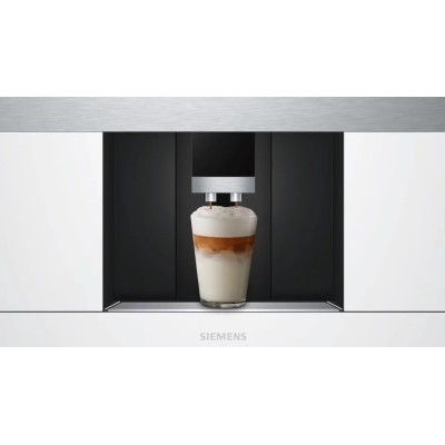 Кавомашина Siemens вбудована, 2.4л, зерно+мелена, автомат.капуч, LED-дисплей, авторецептів -30, білий (CT718L1W0)