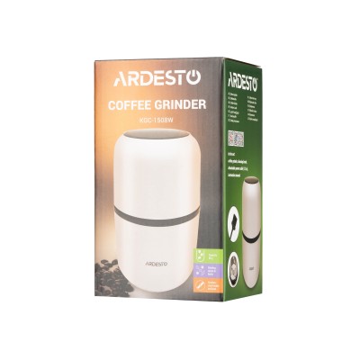 Кавомолка Ardesto роторна 150Вт, об'єм зерен-80г, пластик, білий (KGC-1508W)