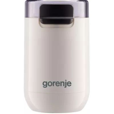 Кавомолка Gorenje роторна 150Вт, об'єм зерен-45г, 3 ступеня помолу, пластик/метал, білий (SMK150SW)