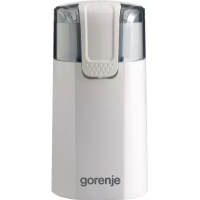 Кавомолка Gorenje роторна 150Вт, об'єм зерен-60г, 3 ступеня помолу, пластик/метал, білий (SMK150WI)