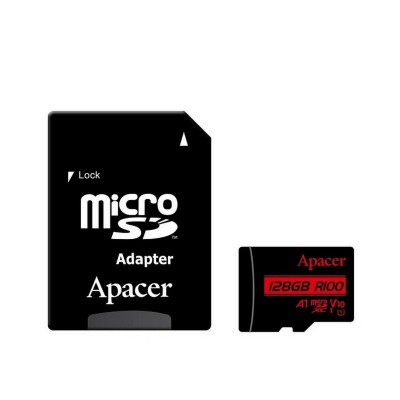 Карта пам'яті Apacer microSD 128GB C10 UHS-I R100MB/s + SD (AP128GMCSX10UB-R)