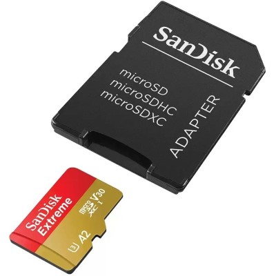Карта пам'яті SanDisk microSD 128GB C10 UHS-I U3 R190/W90MB/s Extreme V30 + SD (SDSQXAA-128G-GN6MA)