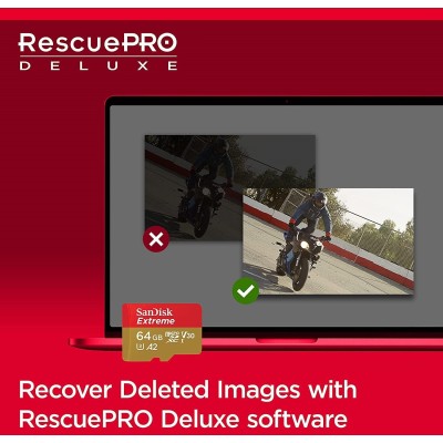 Карта пам'яті SanDisk microSD 64GB C10 UHS-I U3 R170/W80MB/s Extreme V30 + SD (SDSQXAH-064G-GN6MA)