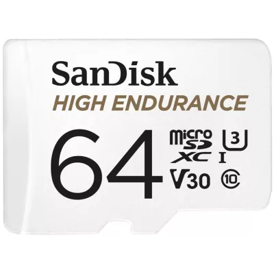 Карта пам'яті SanDisk microSD 64GB C10 UHS-I U3 V30 R100/W40MB/s High Endurance (SDSQQNR-064G-GN6IA)