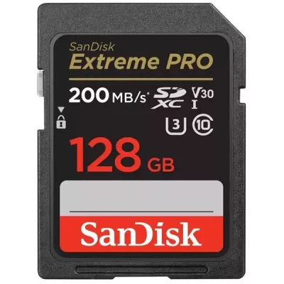 Карта пам'яті SanDisk SD 128GB C10 UHS-I U3 R200/W90MB/s Extreme Pro V30 (SDSDXXD-128G-GN4IN)