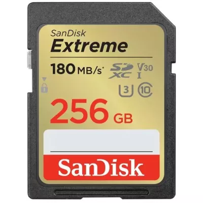 Карта пам'яті SanDisk SD 256GB C10 UHS-I U3 R180/W130MB/s Extreme V30 (SDSDXVV-256G-GNCIN)