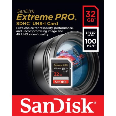 Карта пам'яті SanDisk SD 32GB C10 UHS-I U3 R100/W90MB/s Extreme Pro V30 (SDSDXXO-032G-GN4IN)