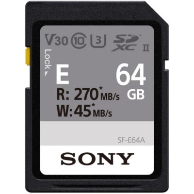Карта пам'яті Sony SDXC 64GB C10 UHS-II U3 V30 R270/W45MB/s Entry (SFE64A.ET4)