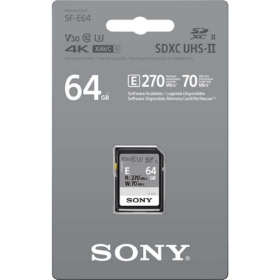 Карта пам'яті Sony SDXC 64GB C10 UHS-II U3 V30 R270/W45MB/s Entry (SFE64A.ET4)