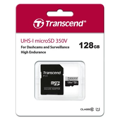 Карта пам'яті Transcend microSD 128GB C10 UHS-I U1 High Endurance (170TB) (TS128GUSD350V)