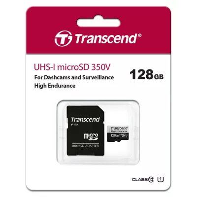 Карта пам'яті Transcend microSD 128GB C10 UHS-I U1 High Endurance (170TB) (TS128GUSD350V)