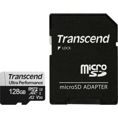 Карта пам'яті Transcend microSD 128GB C10 UHS-I U3 A2 R160/W90MB/s + SD (TS128GUSD340S)