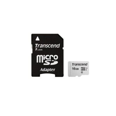 Карта пам'яті Transcend microSD 16GB C10 UHS-I R95/W10MB/s + SD (TS16GUSD300S-A)