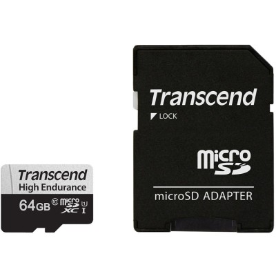 Карта пам'яті Transcend microSD 64GB C10 UHS-I U1 High Endurance (85TB) (TS64GUSD350V) Карта пам'яті Transcend microSD 64GB C10 UHS-I U1 High Endurance (85TB) (TS64GUSD350V)