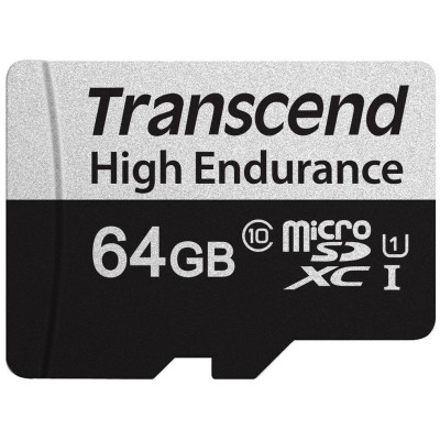 Карта пам'яті Transcend microSD 64GB C10 UHS-I U1 High Endurance (85TB) (TS64GUSD350V) Карта пам'яті Transcend microSD 64GB C10 UHS-I U1 High Endurance (85TB) (TS64GUSD350V)