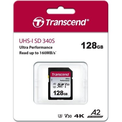 Карта пам'яті Transcend SD 128GB C10 UHS-I U3 A2 R160/W90MB/s 4K (TS128GSDC340S)