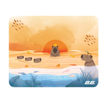 Килимок для миші 2E CAPYBARRA, S(250x200x2мм), жовтий (2E-PAD-S-CAPY-YELLOW)