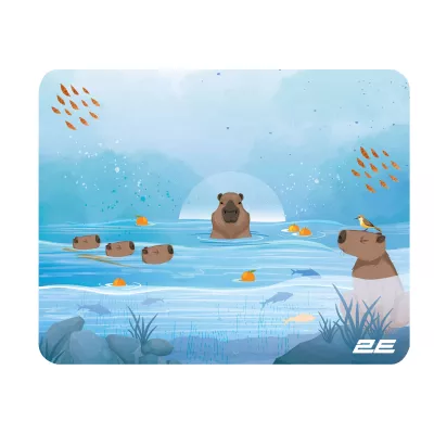 Килимок для миші 2E CAPYBARRA, S(250x200x2мм), синій (2E-PAD-S-CAPY-BLUE)