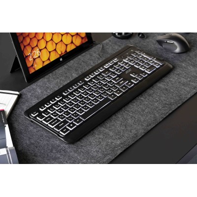 Клавіатура мембранна 2E KS120 104key, USB-A, EN/UK, White LED, чорний (2E-KS120UB_UA)