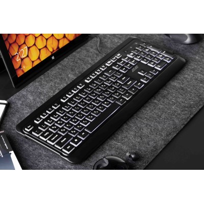 Клавіатура мембранна 2E KS120 104key, USB-A, EN/UK, White LED, чорний (2E-KS120UB_UA)