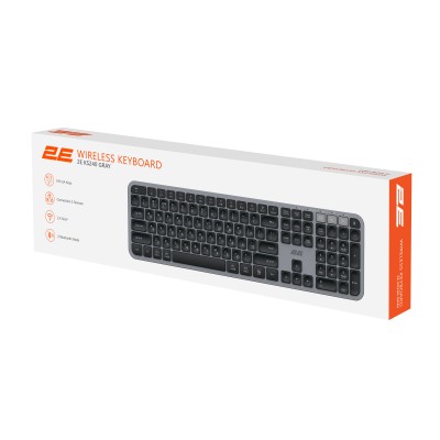 Клавіатура мембранна 2E KS240 110key, WL/BT, EN/UK, сіро-чорний (2E-KS240WG_UA)
