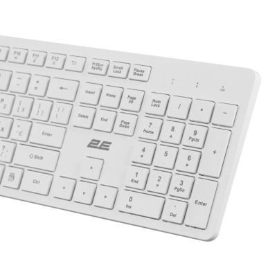 Клавіатура мембранна 2E KS260 106key, WL, EN/UK, білий (2E-KS260WWH_UA)