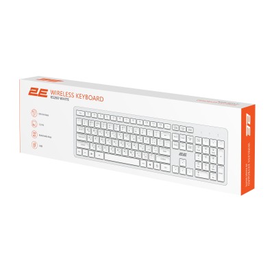 Клавіатура мембранна 2E KS260 106key, WL, EN/UK, білий (2E-KS260WWH_UA)